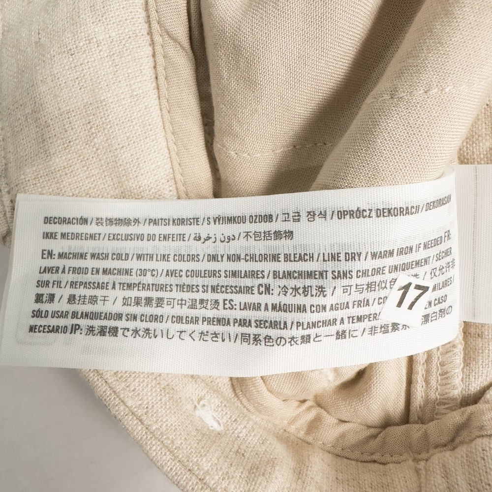 Abercrombie Fitch Linen Blend High Rise Wide Leg Trouser Pant Women 30/10L Beige - Picture 15 of 16